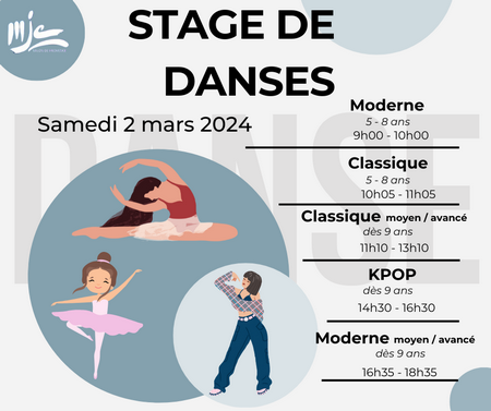 Stage danses mars 2024